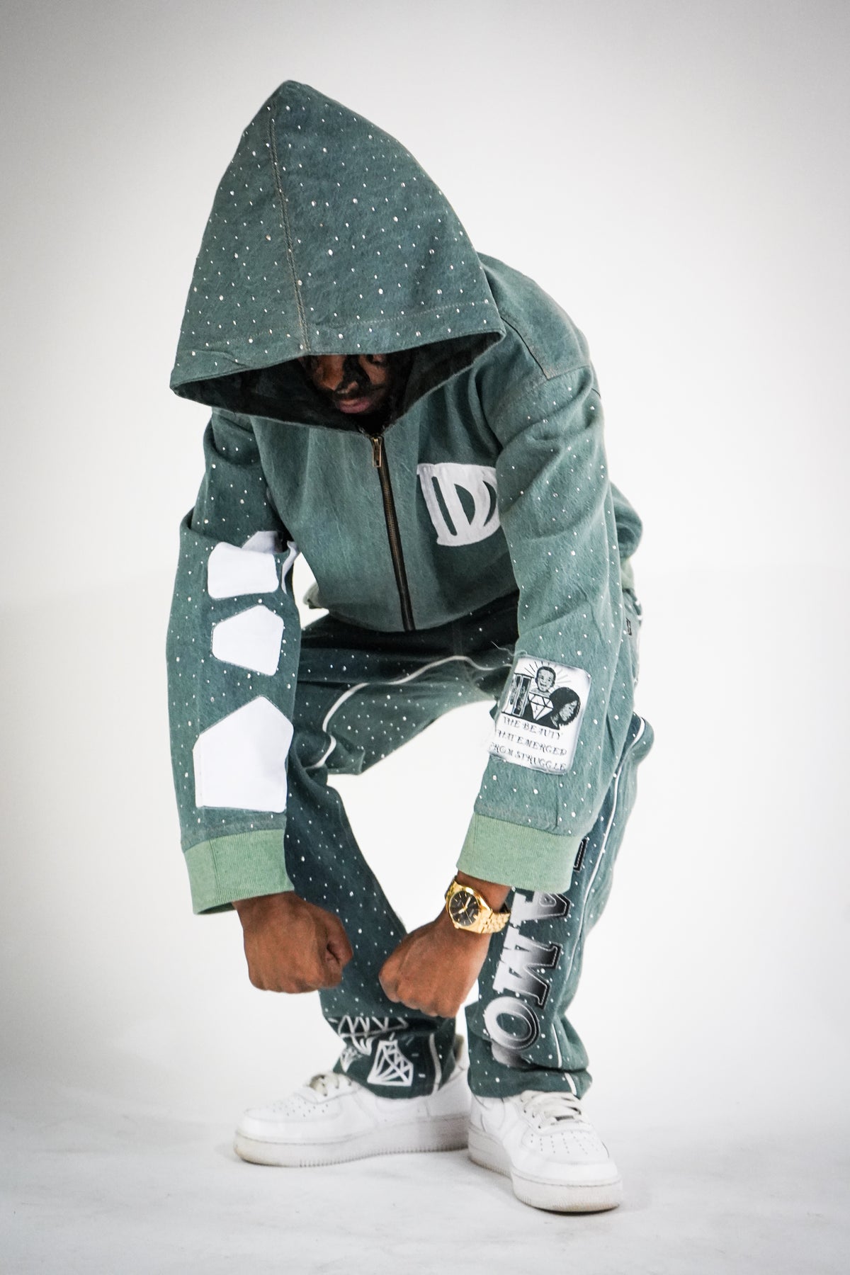 Limited Edition Teal Denim Zip-Up